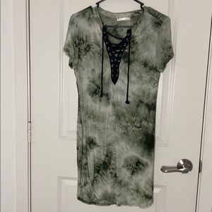 Green Tie-die Mini dress
